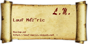 Lauf Móric névjegykártya